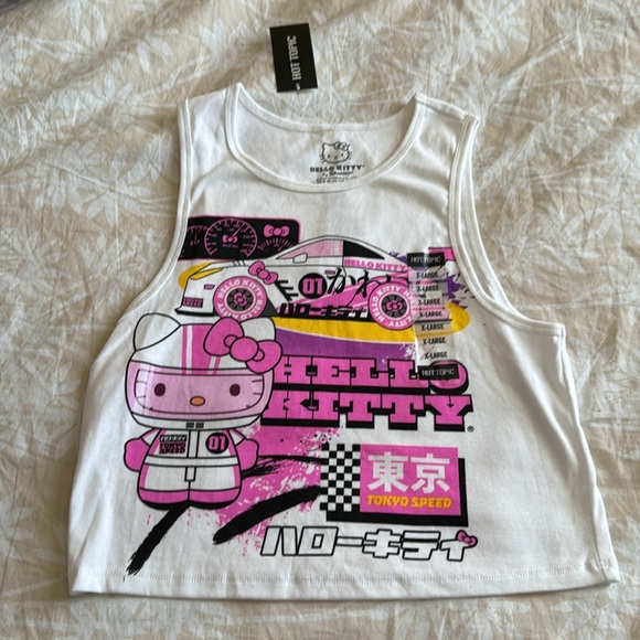 Hello Kitty White Crop Tank Top XL - Picture 1 of 6